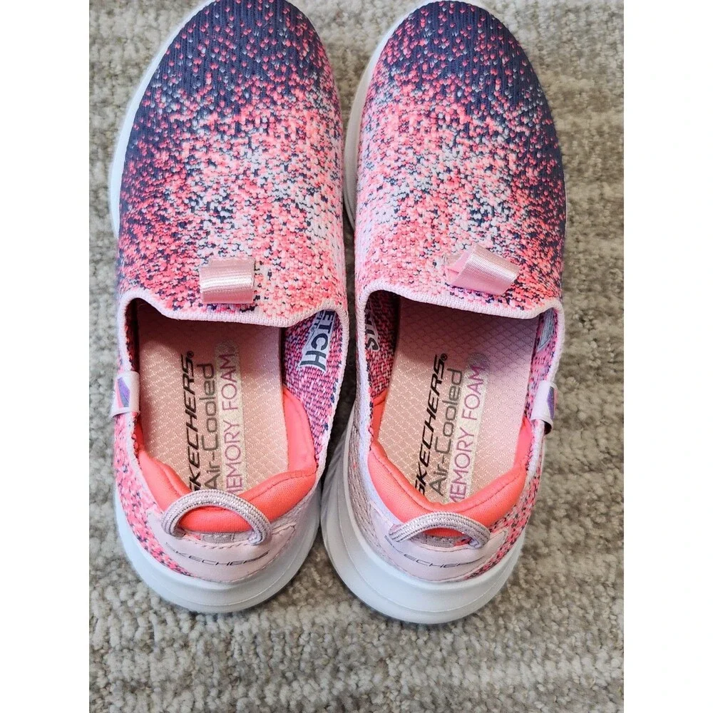 SKECHERS girl Ultra Flex 3.0 Speckled Slip-On Athletic Shoes Pink blue size 3